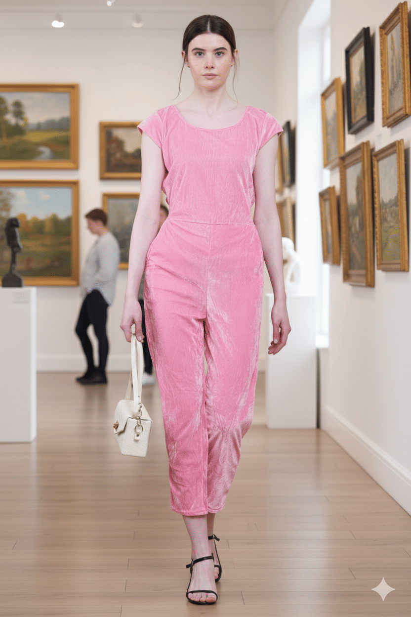 Elizy Women Solid Satin Jumpsuit ( Pink ) Elizy Women Solid Satin Jumpsuit ( Pink )