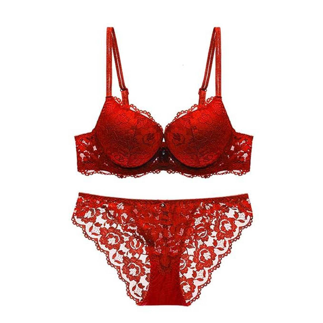 Estilo Vastra Pack of 1 Cotton Lycra Bra & Panty Set For Women ( Red ) Estilo Vastra Pack of 1 Cotton Lycra Bra & Panty Set For Women ( Red )