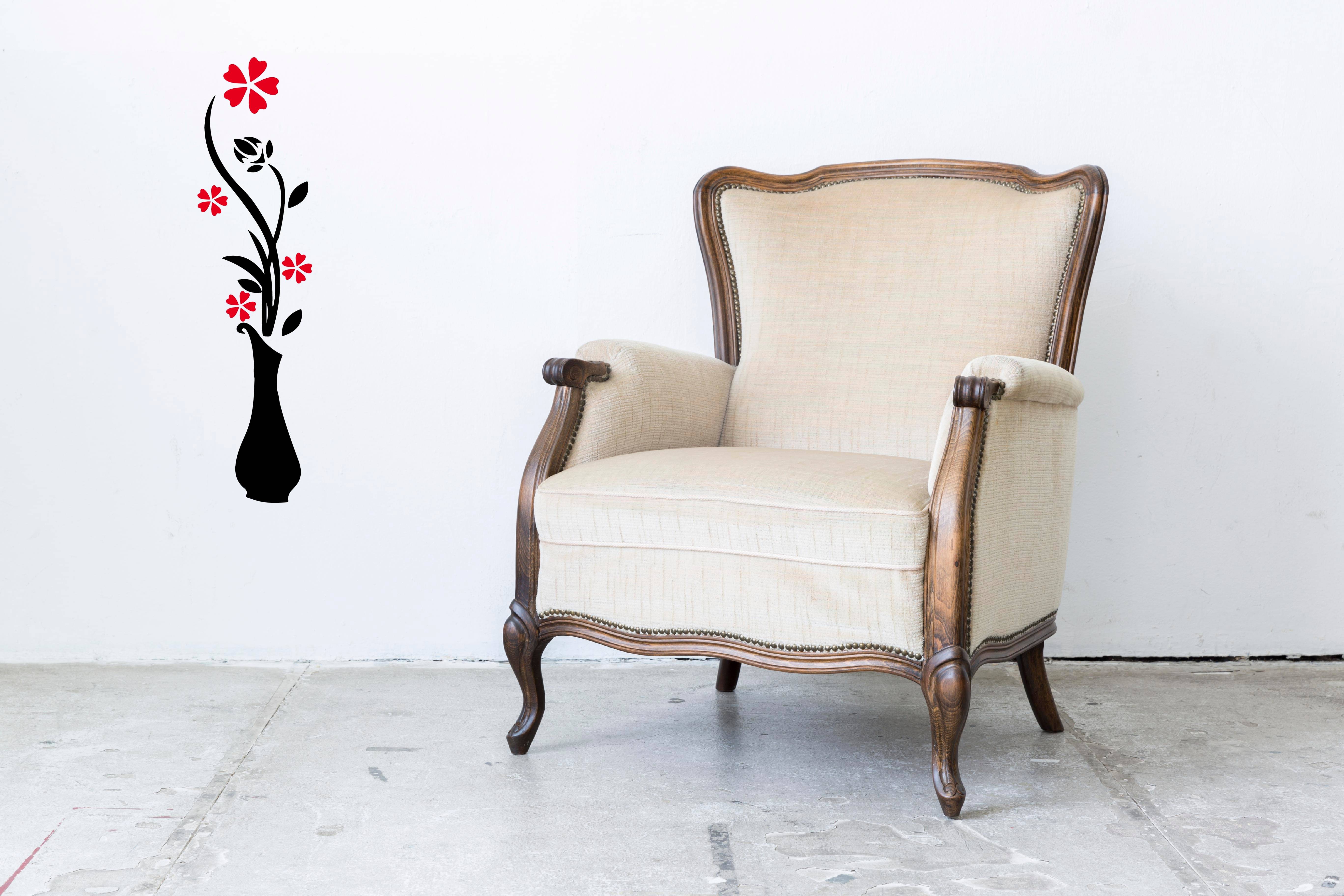     			PEACOCKRIDE Flower Vase I Natural Wall Decal Wall Stickers