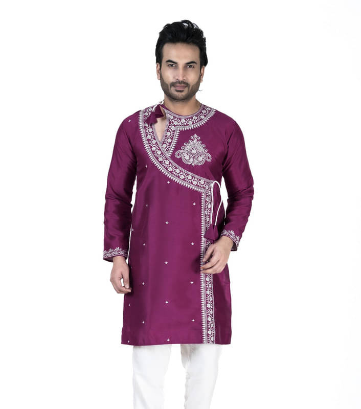 Franscart Magenta Silk Men's Regular Kurta ( Pack of 1 ) Franscart Magenta Silk Men's Regular Kurta ( Pack of 1 )