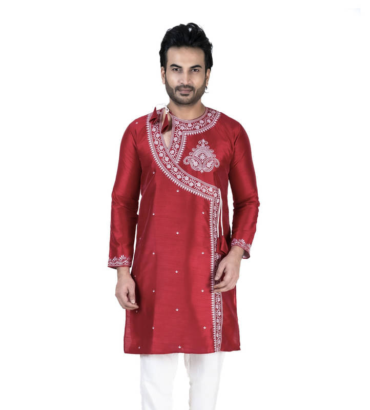Franscart Maroon Silk Men's Regular Kurta ( Pack of 1 ) Franscart Maroon Silk Men's Regular Kurta ( Pack of 1 )