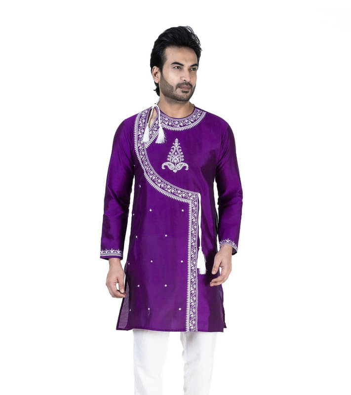 Franscart Purple Silk Men's Regular Kurta ( Pack of 1 ) Franscart Purple Silk Men's Regular Kurta ( Pack of 1 )
