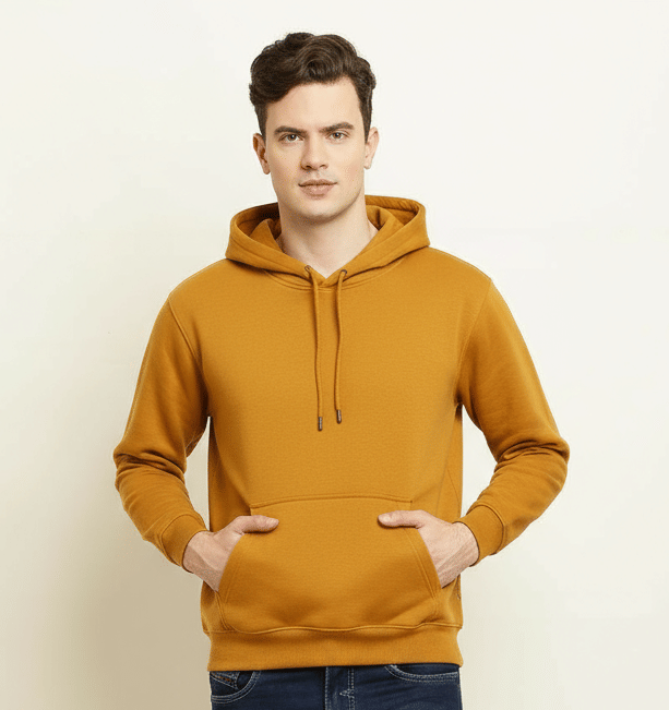 GARBFEB Fleece Hooded Men's Sweatshirt - Mustard ( Pack of 1 )     			GARBFEB Fleece Hooded Men's Sweatshirt - Mustard ( Pack of 1 )