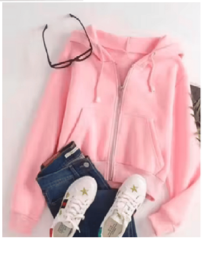 GENERIC CRAZY Women Cotton Blend Hooded Sweatshirt For Light Winters ( Pink ) GENERIC CRAZY Women Cotton Blend Hooded Sweatshirt For Light Winters ( Pink )