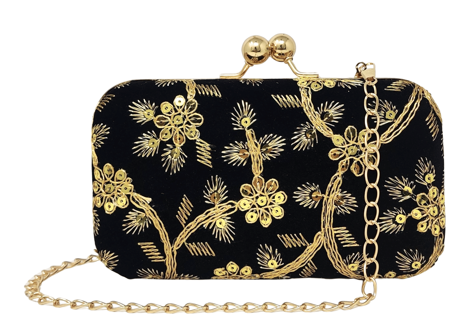     			GENTREND Black Velvet Box Clutch