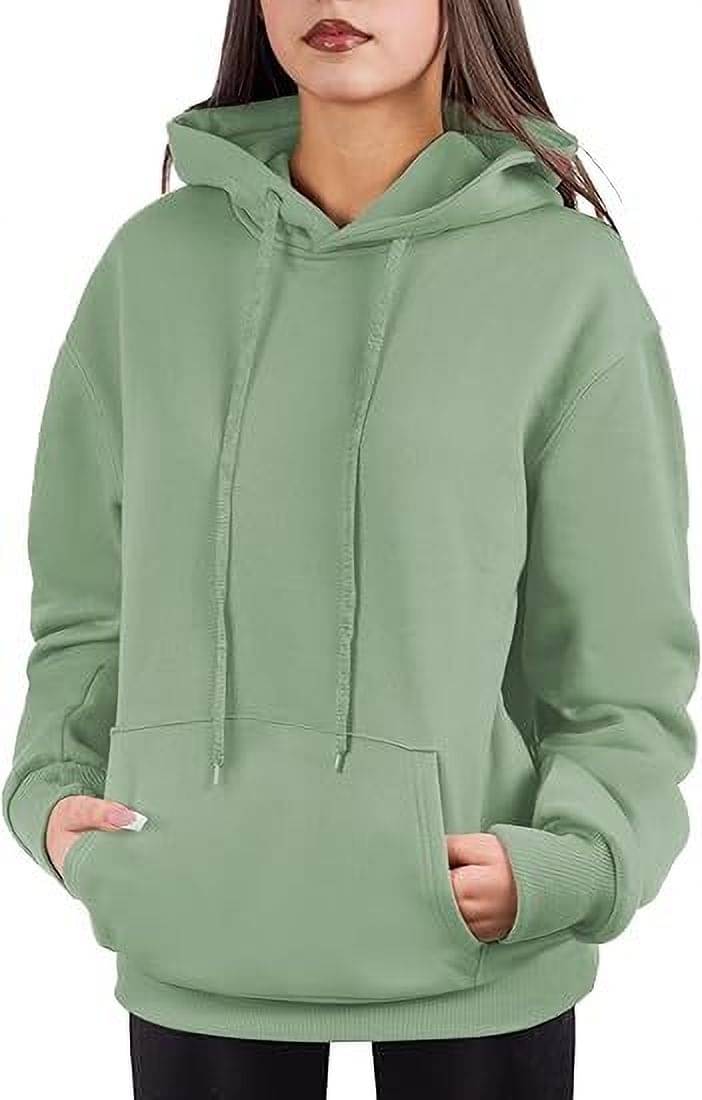     			Greenflair Women Fleece Hooded Sweatshirt For Light Winters ( Green )