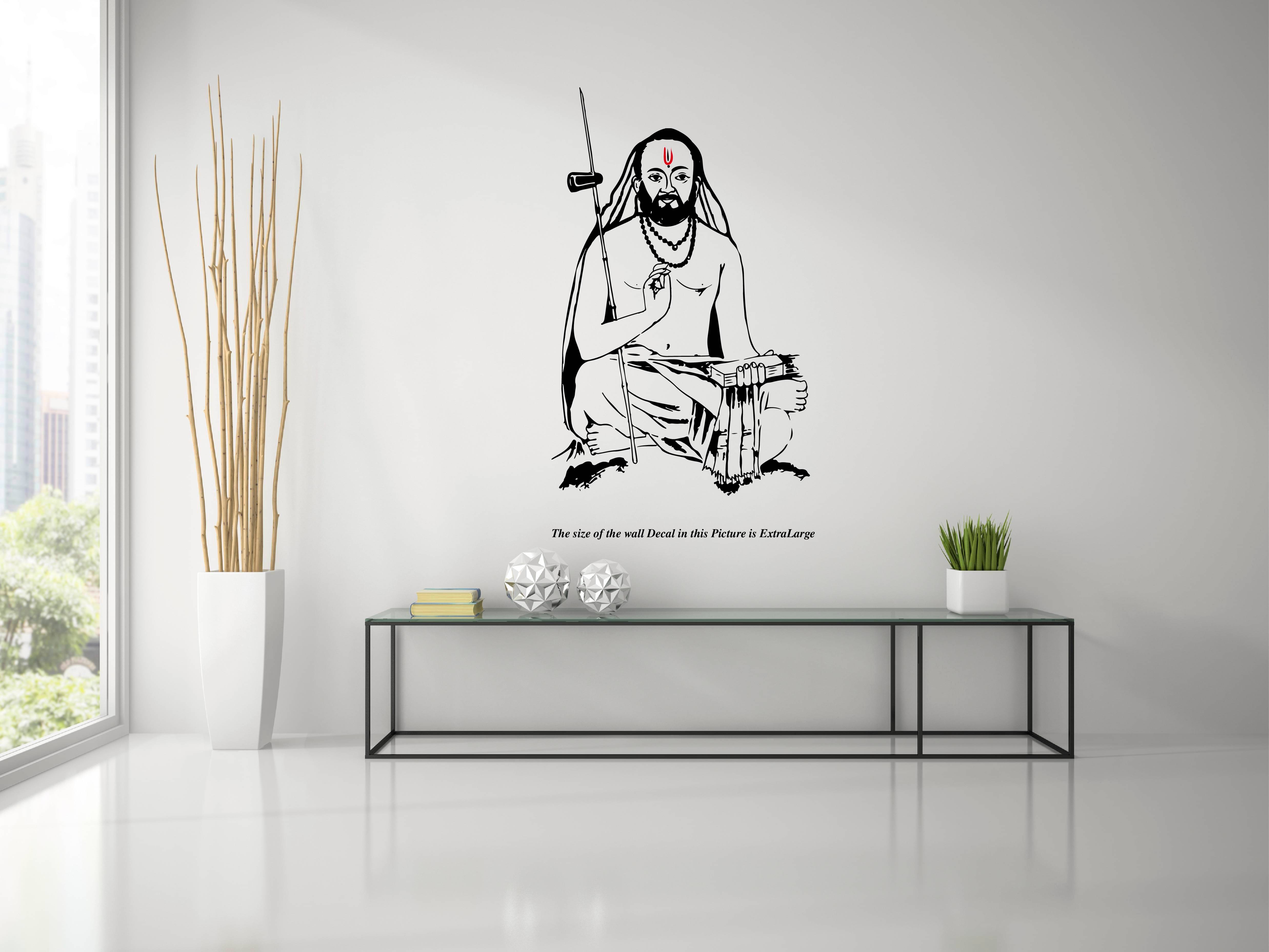     			PEACOCKRIDE Guru Raghavendra Swamy I Wall Decal Wall Stickers