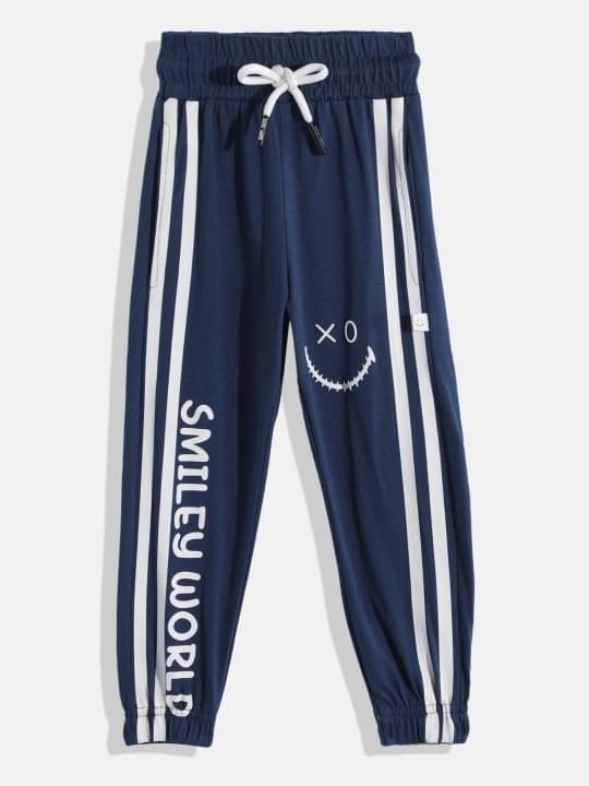     			HAPPY FACES Pack of 1 Boys Cotton Pants ( Blue )