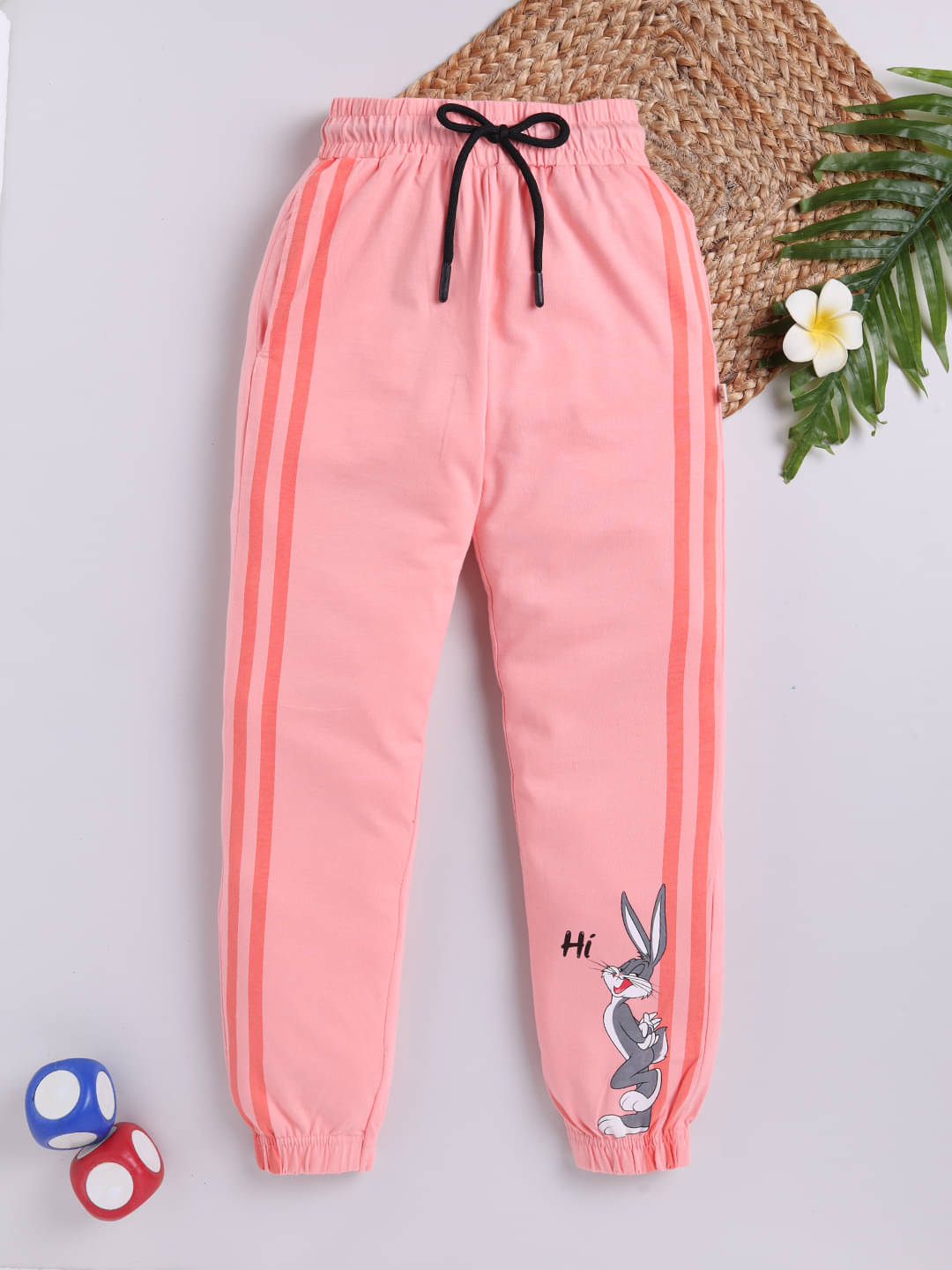     			HAPPY FACES Pack of 1 Boys Cotton Pants ( Peach )