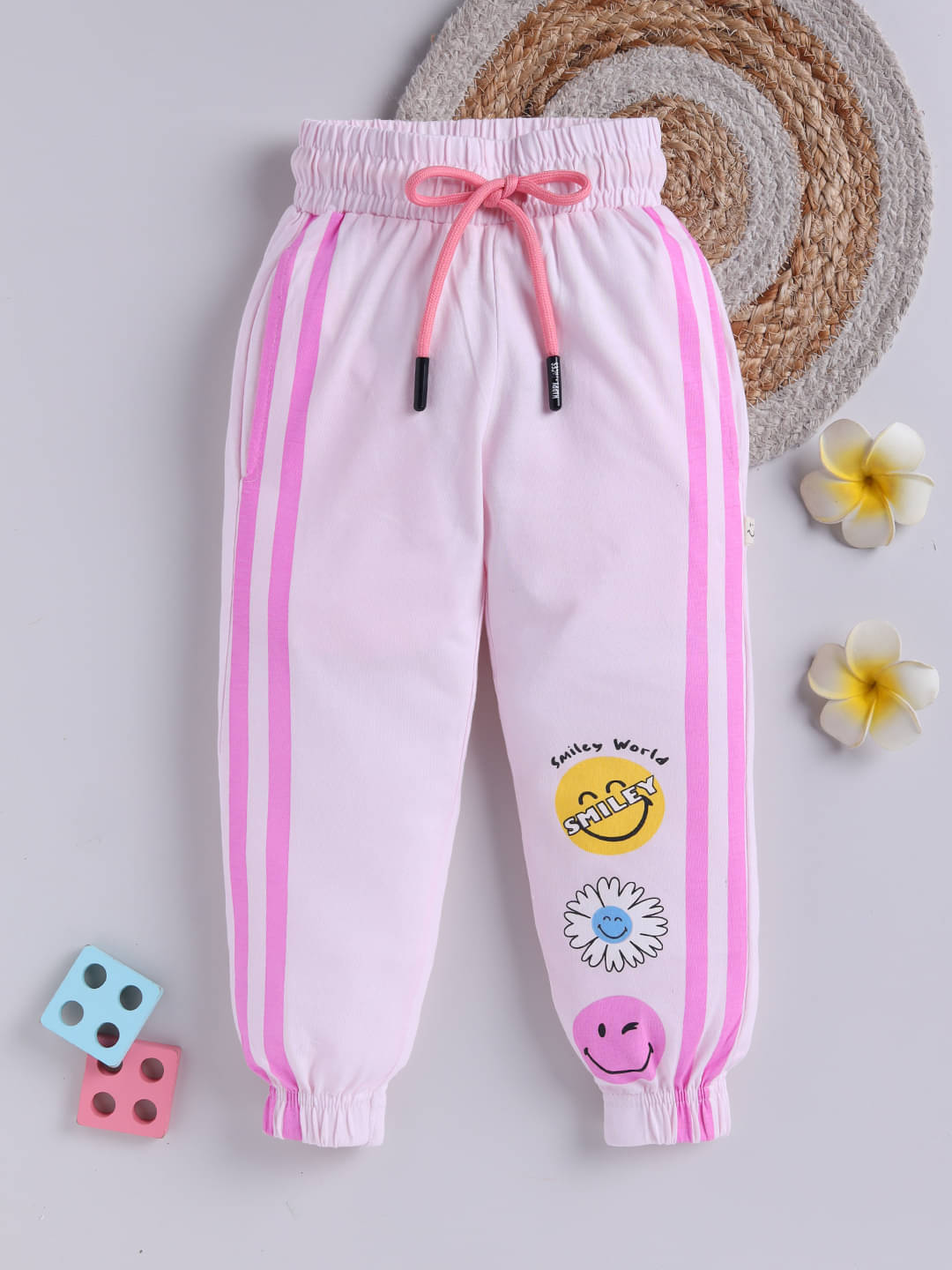 HAPPY FACES Pack of 1 Girls Cotton Pants ( Pink )     			HAPPY FACES Pack of 1 Girls Cotton Pants ( Pink )