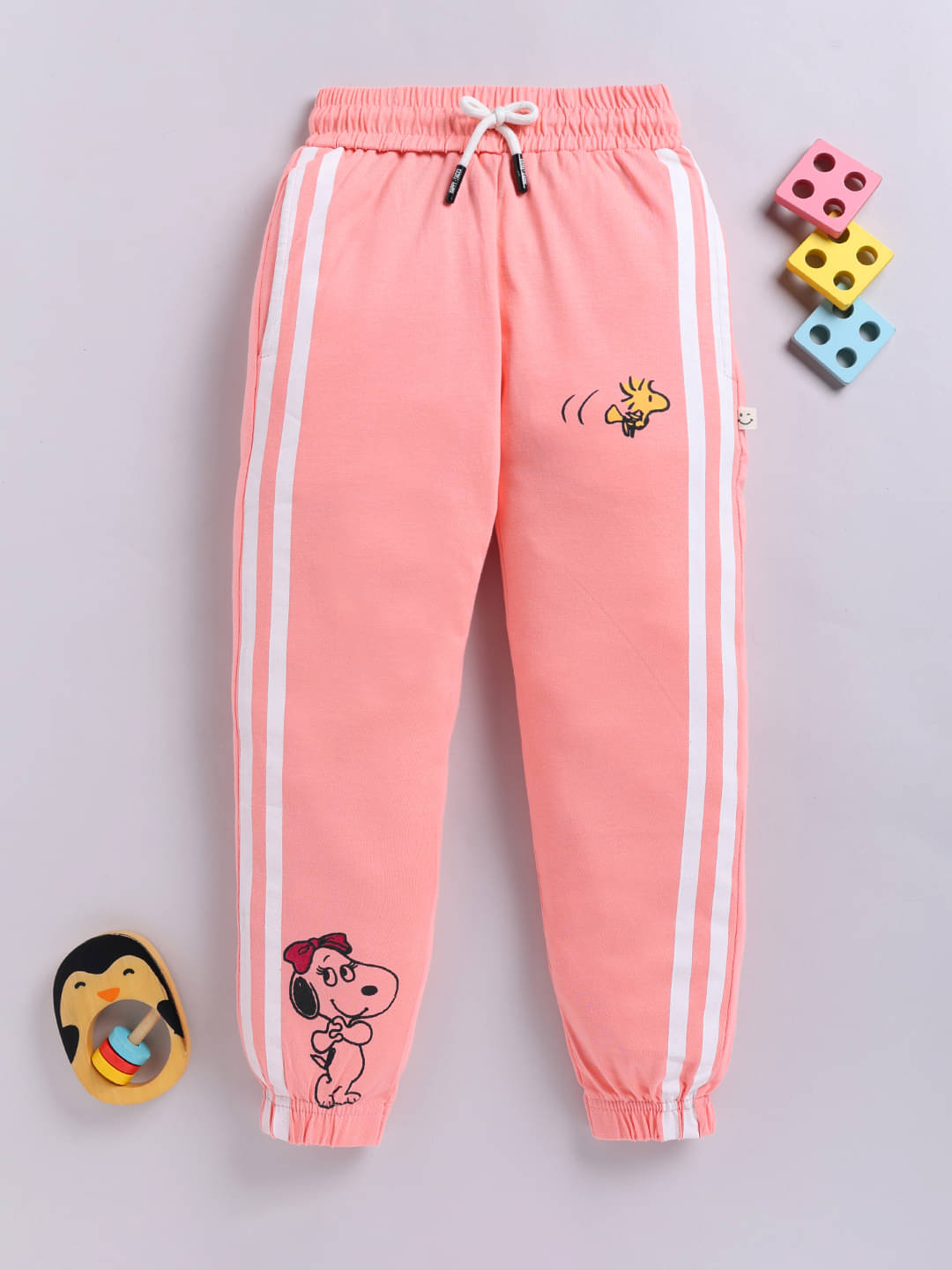 HAPPY FACES Pack of 1 Girls Cotton Pants ( Peach )     			HAPPY FACES Pack of 1 Girls Cotton Pants ( Peach )