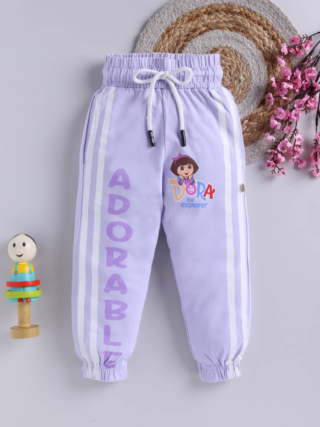 HAPPY FACES Pack of 1 Girls Cotton Pants ( Mauve )     			HAPPY FACES Pack of 1 Girls Cotton Pants ( Mauve )