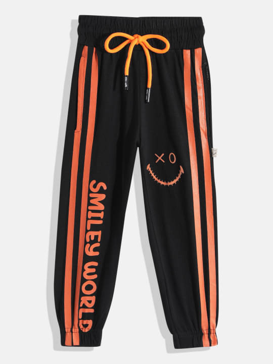     			HAPPY FACES Pack of 1 Boys Cotton Pants ( Black )
