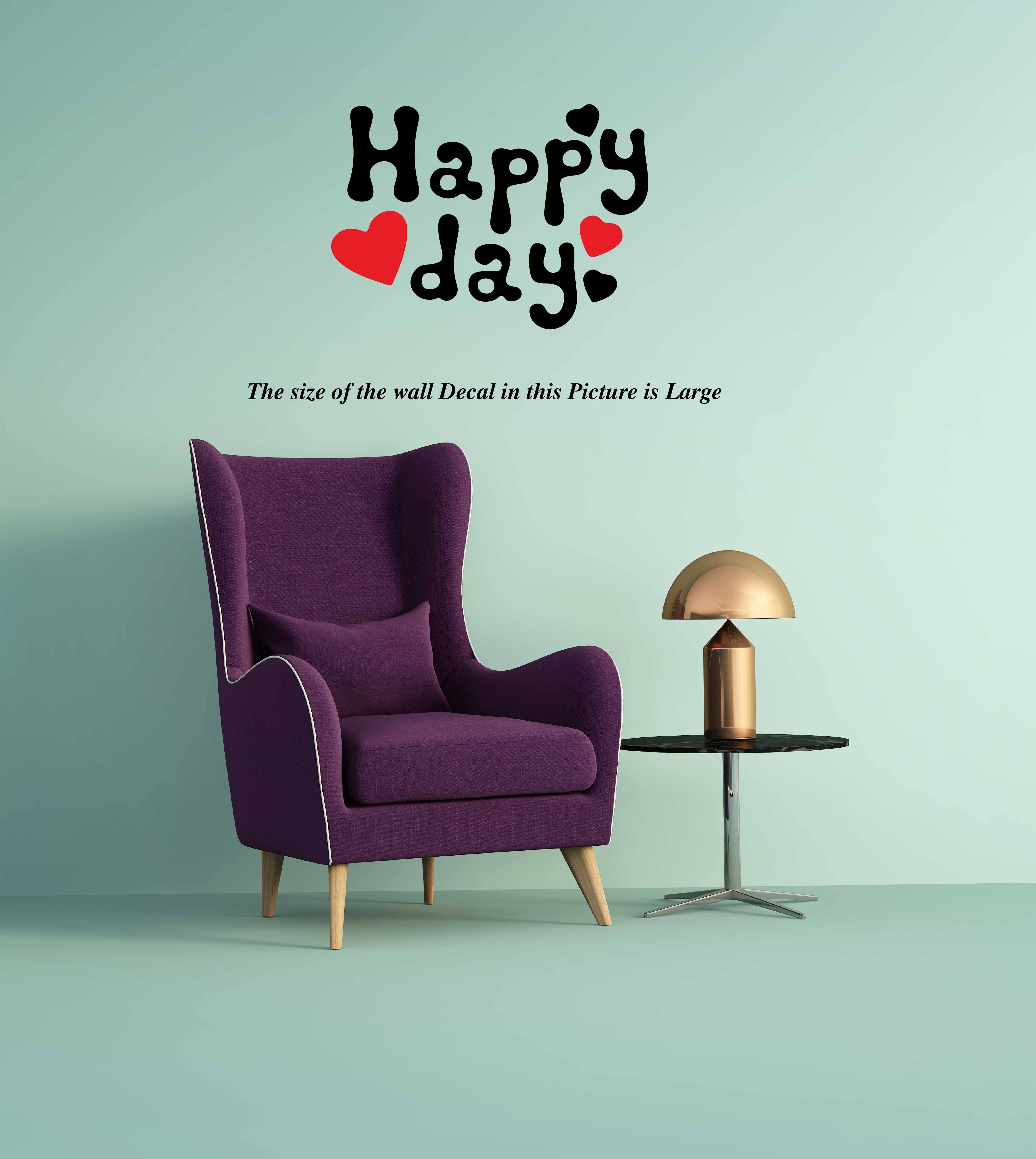     			PEACOCKRIDE Happy Day I Romantic I Love I Valentines Day Series I Wall Decal Wall Stickers