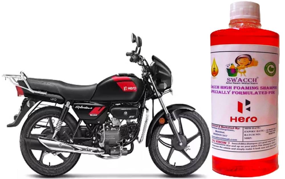 High Foaming Bike Shampoo Formulated For Hero Splender Plus Xtec I Thick Foam with Wax Coat I Non-Toxic Formula I Super Saver Pack I Premium Wax Formulation I Glossy & Shine I 500ml High Foaming Bike Shampoo Formulated For Hero Splender Plus Xtec I Thick Foam with Wax Coat I Non-Toxic Formula I Super Saver Pack I Premium Wax Formulation I Glossy & Shine I 500ml