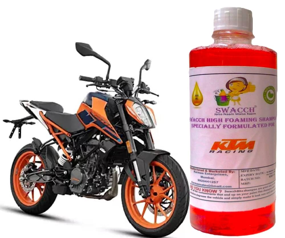 High Foaming Bike Shampoo Formulated For KTM 200 Duke , Thick Foam with Wax Coat I Non-Toxic Formula I Ph Balanced I Super Saver Pack I Premium Wax Formulation I Glossy & Shine I 500ml     			High Foaming Bike Shampoo Formulated For KTM 200 Duke , Thick Foam with Wax Coat I Non-Toxic Formula I Ph Balanced I Super Saver Pack I Premium Wax Formulation I Glossy & Shine I 500ml