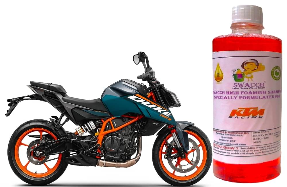 High Foaming Bike Shampoo Formulated For KTM 390 Duke I Thick Foam with Wax Coat I Non-Toxic Formula I Ph Balanced I Super Saver Pack I Premium Wax Formulation I Glossy & Shine I 500ml High Foaming Bike Shampoo Formulated For KTM 390 Duke I Thick Foam with Wax Coat I Non-Toxic Formula I Ph Balanced I Super Saver Pack I Premium Wax Formulation I Glossy & Shine I 500ml