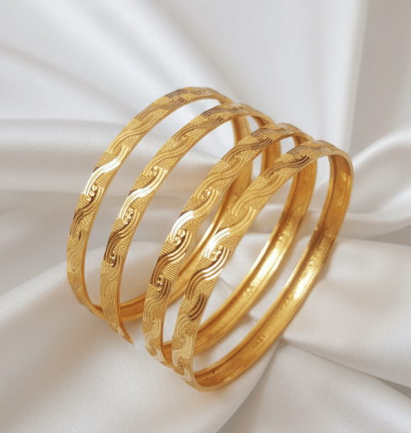 Hoor Gold Bangle Set ( Pack of 4 ) Hoor Gold Bangle Set ( Pack of 4 )