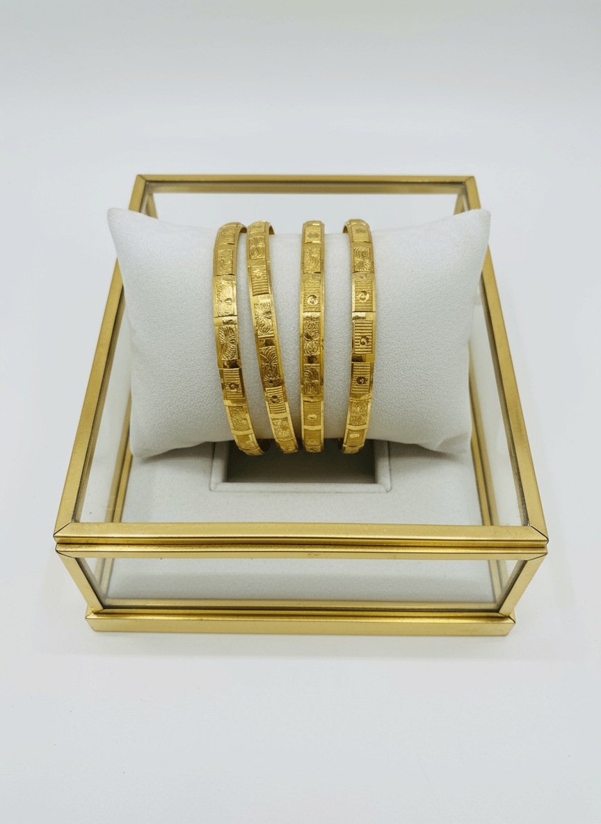     			Hoor Gold Bangle Set ( Pack of 4 )