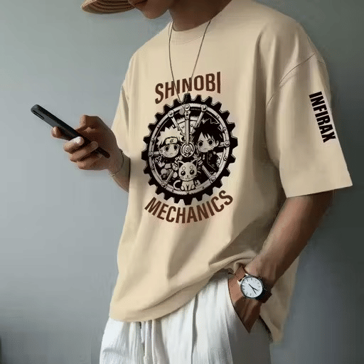 INFIRAX Men Cotton Regular Fit Printed T-Shirt ( Beige ) INFIRAX Men Cotton Regular Fit Printed T-Shirt ( Beige )