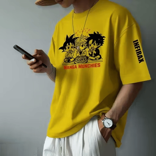 INFIRAX Men Cotton Regular Fit Printed T-Shirt ( Yellow ) INFIRAX Men Cotton Regular Fit Printed T-Shirt ( Yellow )