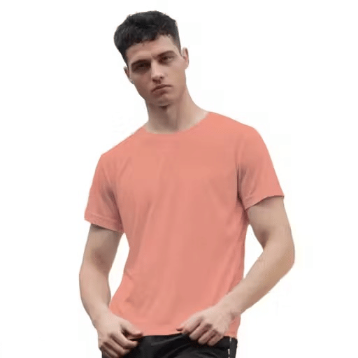 INFIRAX Men Cotton Regular Fit Solid T-Shirt ( Peach ) INFIRAX Men Cotton Regular Fit Solid T-Shirt ( Peach )