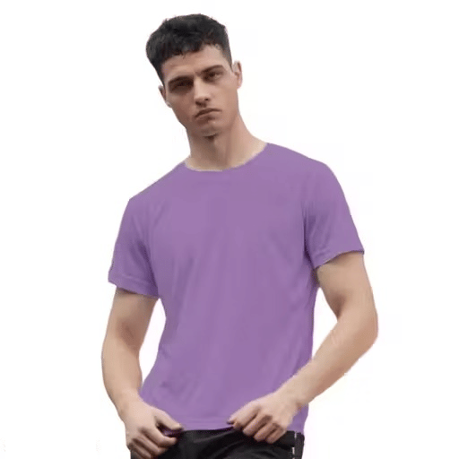 INFIRAX Men Cotton Regular Fit Solid T-Shirt ( Purple ) INFIRAX Men Cotton Regular Fit Solid T-Shirt ( Purple )