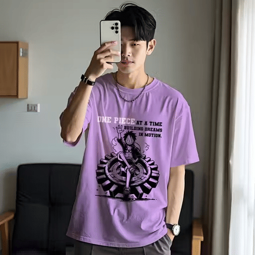 INFIRAX Men Cotton Regular Fit Printed T-Shirt ( Purple )     			INFIRAX Men Cotton Regular Fit Printed T-Shirt ( Purple )