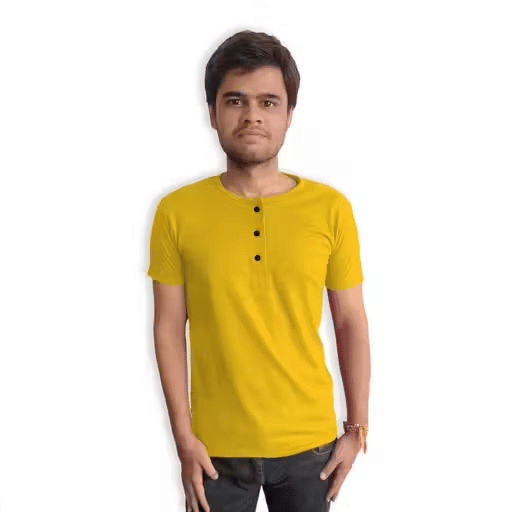 INFIRAX Men Cotton Regular Fit Solid T-Shirt ( Yellow ) INFIRAX Men Cotton Regular Fit Solid T-Shirt ( Yellow )