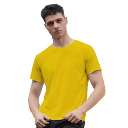 INFIRAX Men Cotton Regular Fit Solid T-Shirt ( Yellow ) INFIRAX Men Cotton Regular Fit Solid T-Shirt ( Yellow )