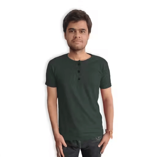 INFIRAX Men Cotton Regular Fit Solid T-Shirt ( Green ) INFIRAX Men Cotton Regular Fit Solid T-Shirt ( Green )