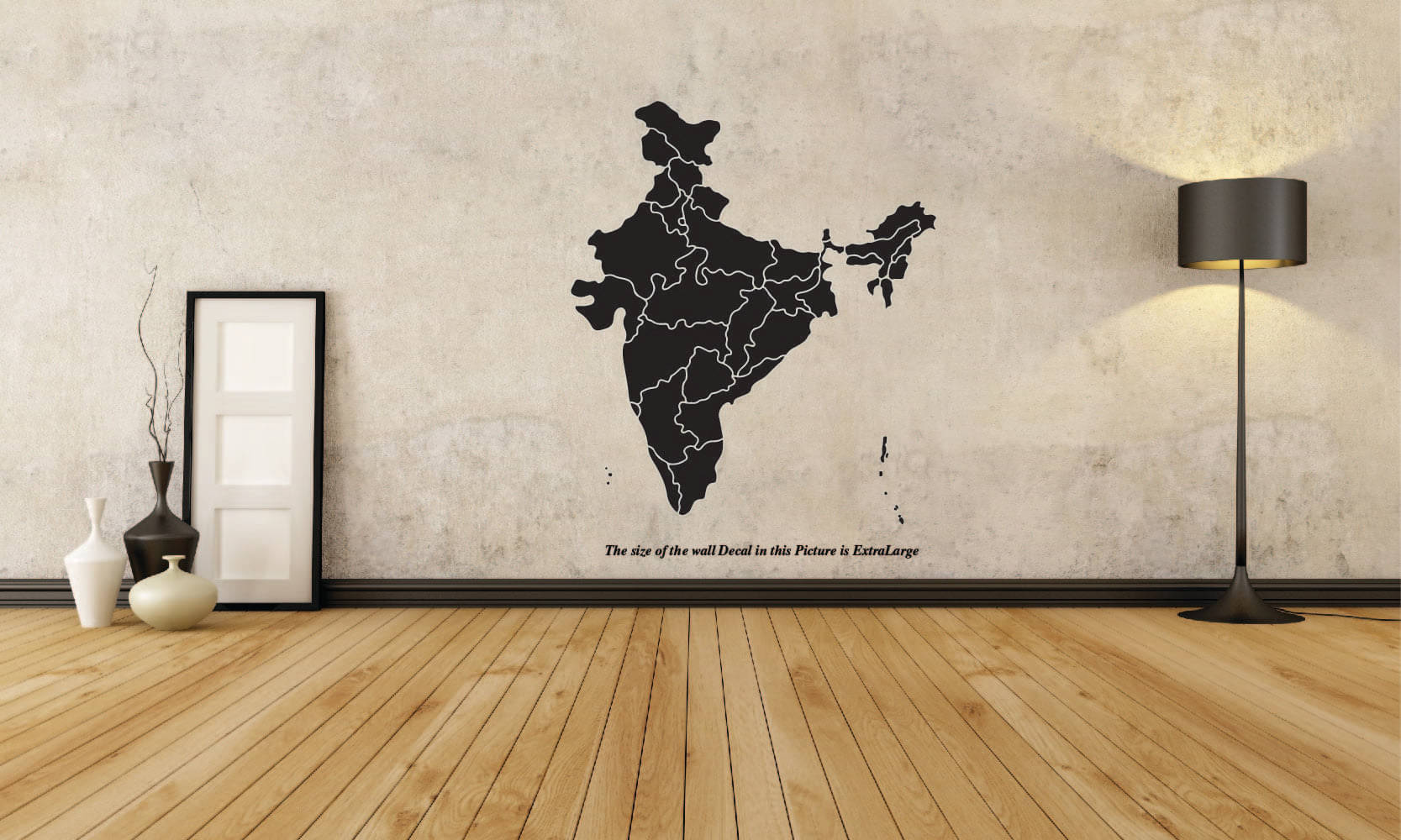     			PEACOCKRIDE India Map Wall Decal Wall Stickers
