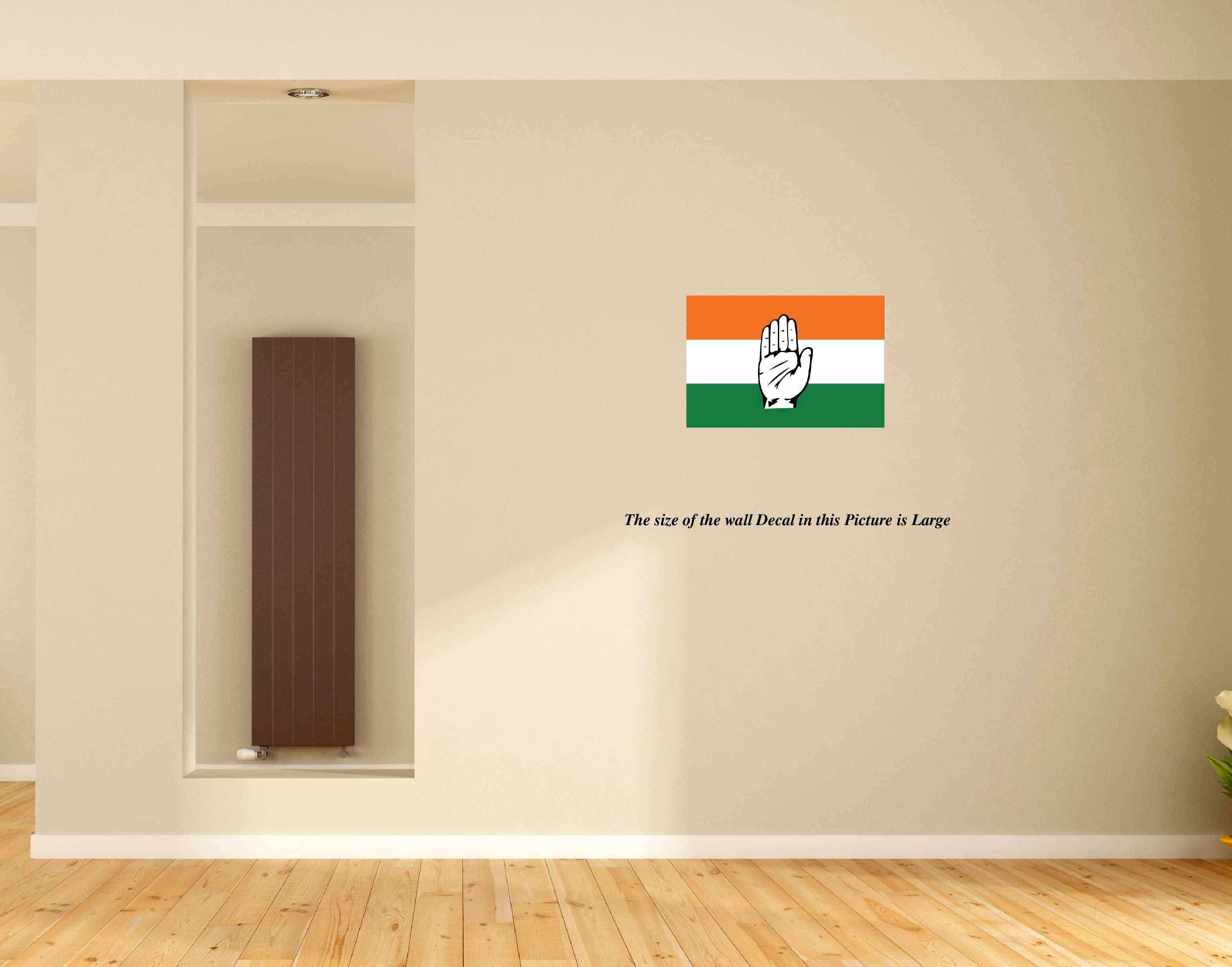     			PEACOCKRIDE Indian National Congress Party I INC I Flag Wall Sticker I Wall Decal Wall Stickers
