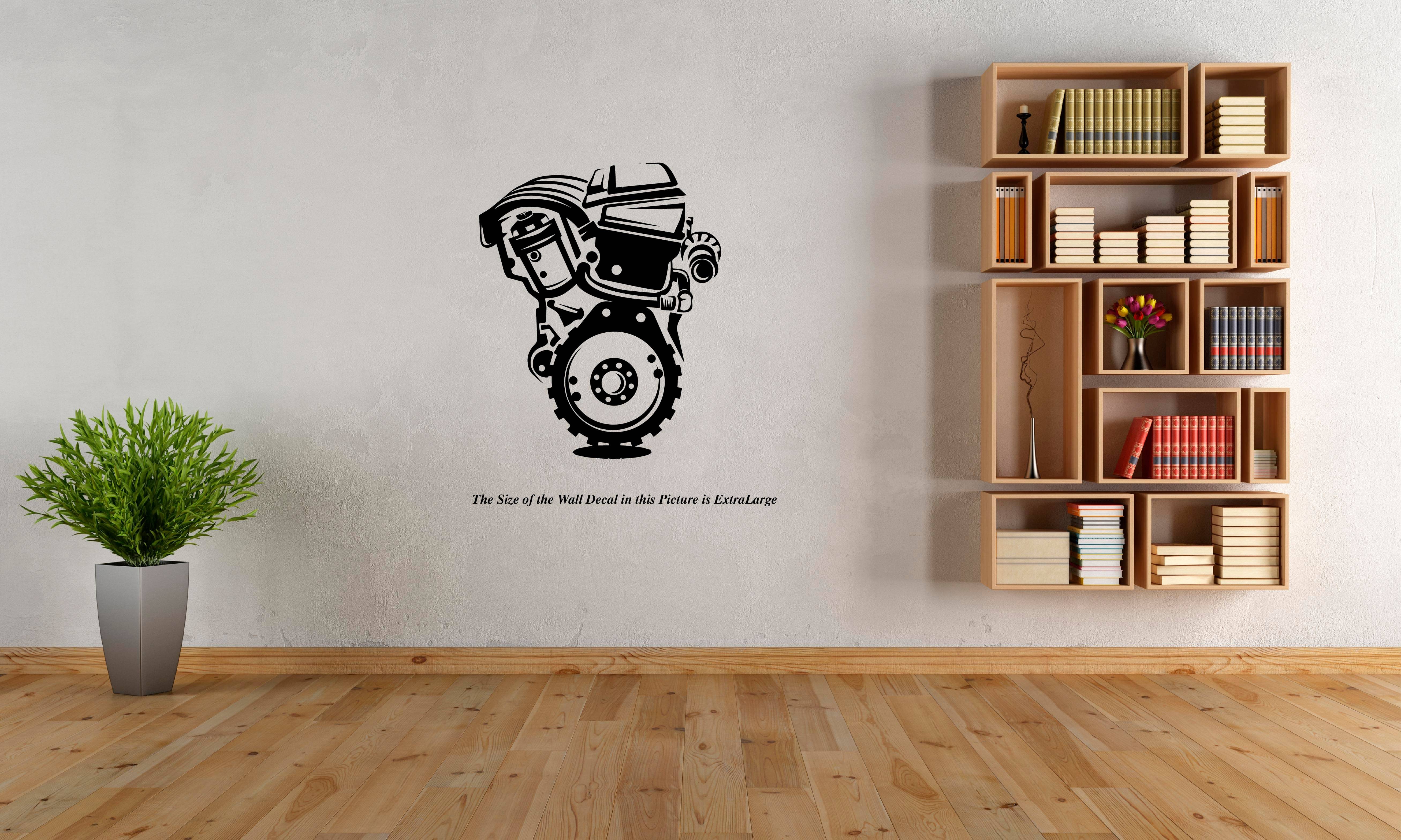     			PEACOCKRIDE Internal Combustion Engine I IC Engine I Automobile Wall Decal Wall Stickers