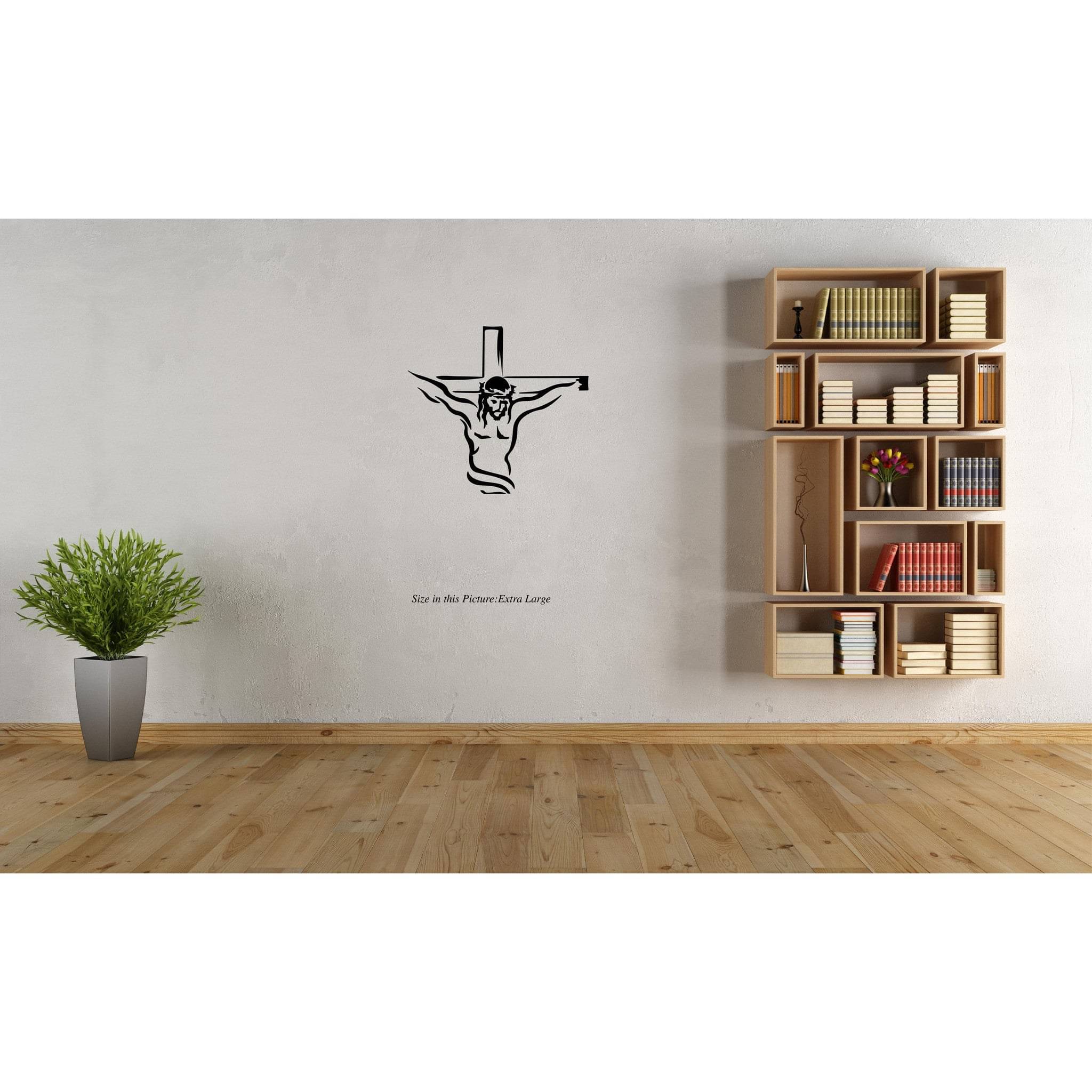     			"Jesus Christ on the Cross" Line Art Wall Decal