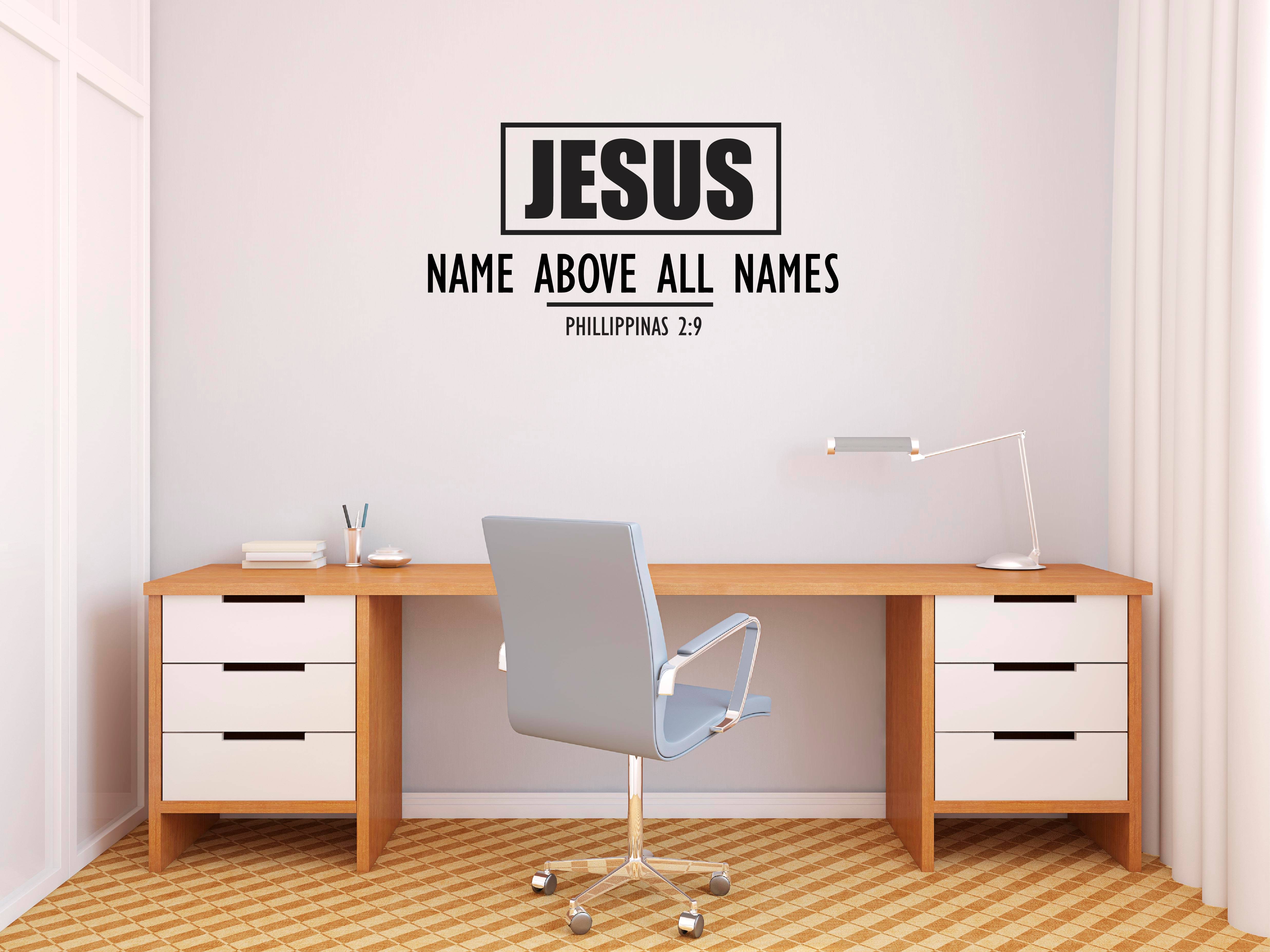     			PEACOCKRIDE Jesus I Name above All I Jesus Christ I Bible Quote I Wall Decal Wall Stickers