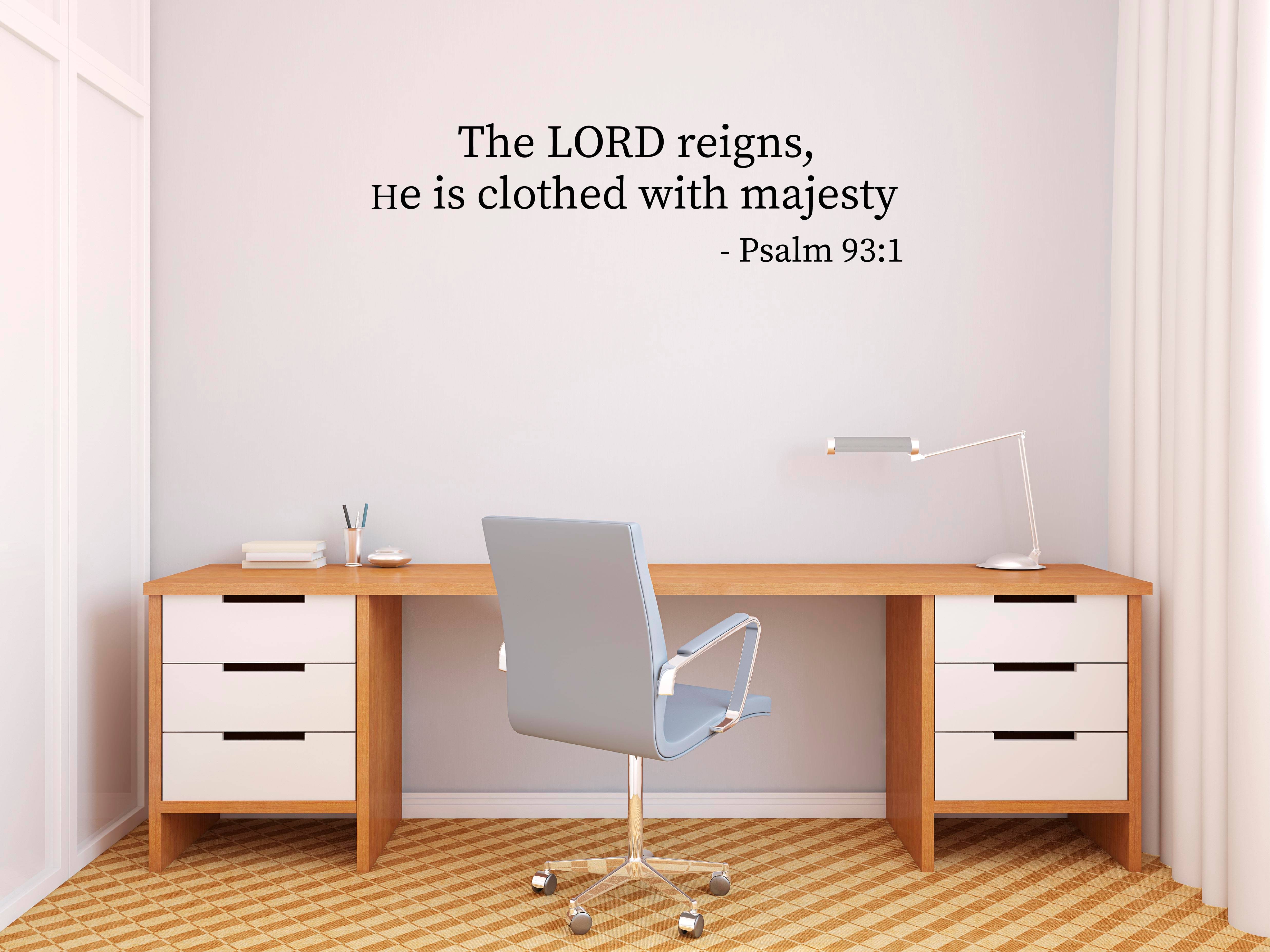     			PEACOCKRIDE Jesus I The Lord Reigns I Jesus Christ I Bible Quote I Wall Decal Wall Stickers