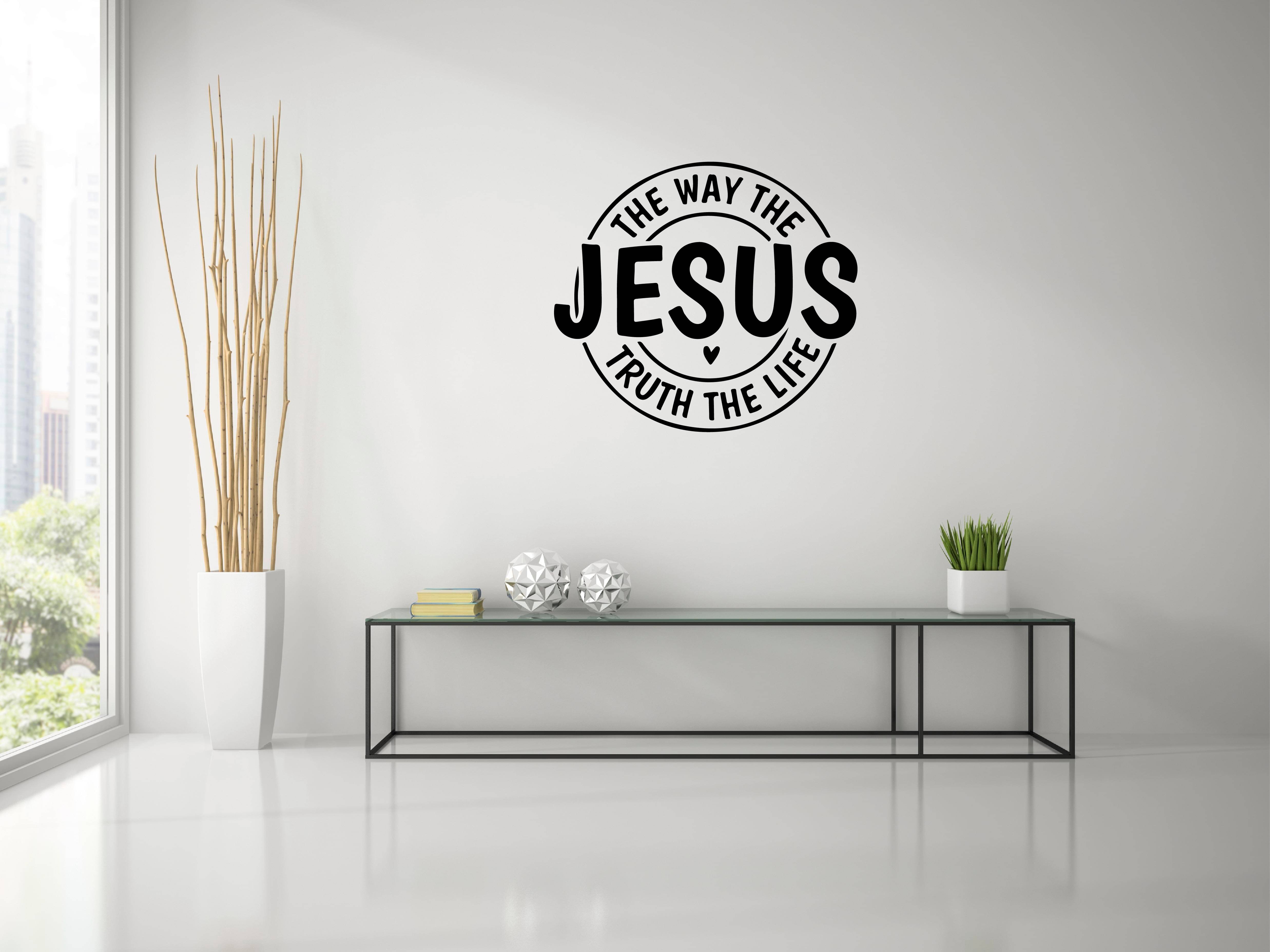     			PEACOCKRIDE Jesus I The Way I Jesus Christ I Bible Quote I Wall Decal Wall Stickers