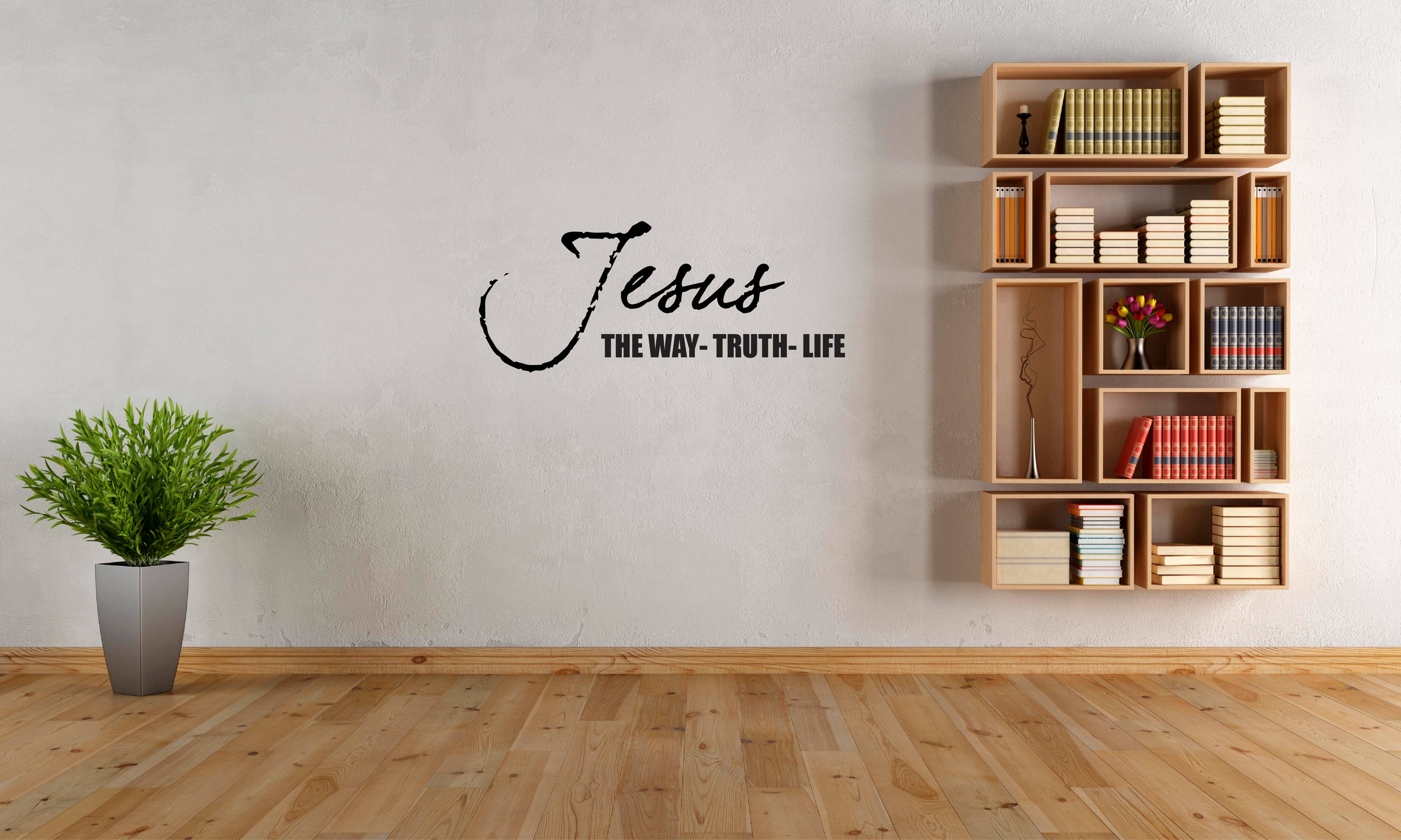     			Jesus I The Way I Jesus Christ I Bible Quote I Wall Decal