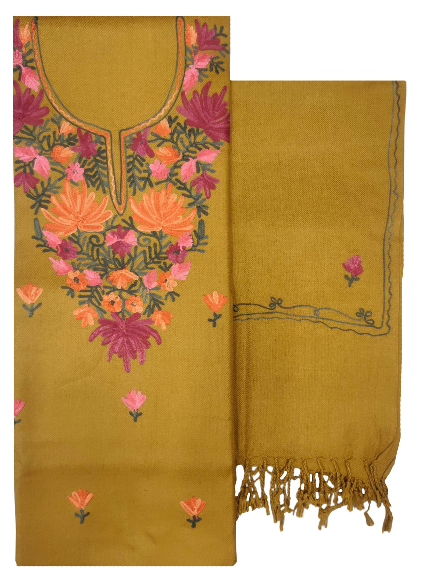 KASHMIRI Women Woollen Unstitched Dress Material ( Yellow ) KASHMIRI Women Woollen Unstitched Dress Material ( Yellow )