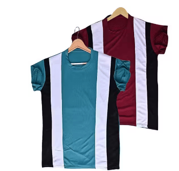 Kashi Enterprises Men Cotton Blend Regular Fit Striped T-Shirt ( Multicolor ) Kashi Enterprises Men Cotton Blend Regular Fit Striped T-Shirt ( Multicolor )