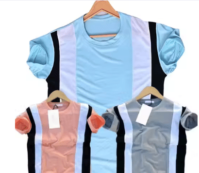Kashi Enterprises Men Cotton Blend Regular Fit Striped T-Shirt ( Multicolor ) Kashi Enterprises Men Cotton Blend Regular Fit Striped T-Shirt ( Multicolor )