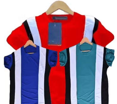 Kashi Enterprises Men Cotton Blend Regular Fit Striped T-Shirt ( Multicolor ) Kashi Enterprises Men Cotton Blend Regular Fit Striped T-Shirt ( Multicolor )