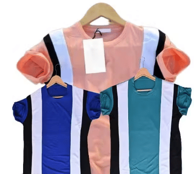     			Kashi Enterprises Men Cotton Blend Regular Fit Striped T-Shirt ( Multicolor )