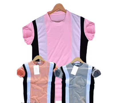     			Kashi Enterprises Men Cotton Blend Regular Fit Striped T-Shirt ( Multicolor )