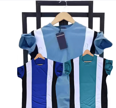 Kashi Enterprises Men Cotton Blend Regular Fit Striped T-Shirt ( Multicolor )     			Kashi Enterprises Men Cotton Blend Regular Fit Striped T-Shirt ( Multicolor )