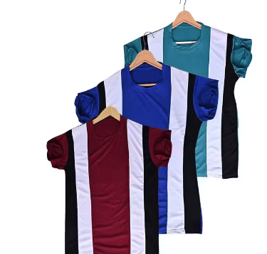 Kashi Enterprises Men Cotton Blend Regular Fit Striped T-Shirt ( Multicolor ) Kashi Enterprises Men Cotton Blend Regular Fit Striped T-Shirt ( Multicolor )