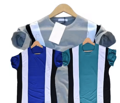 Kashi Enterprises Men Cotton Blend Regular Fit Striped T-Shirt ( Multicolor ) Kashi Enterprises Men Cotton Blend Regular Fit Striped T-Shirt ( Multicolor )