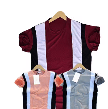 Kashi Enterprises Men Cotton Blend Regular Fit Striped T-Shirt ( Multicolor )     			Kashi Enterprises Men Cotton Blend Regular Fit Striped T-Shirt ( Multicolor )