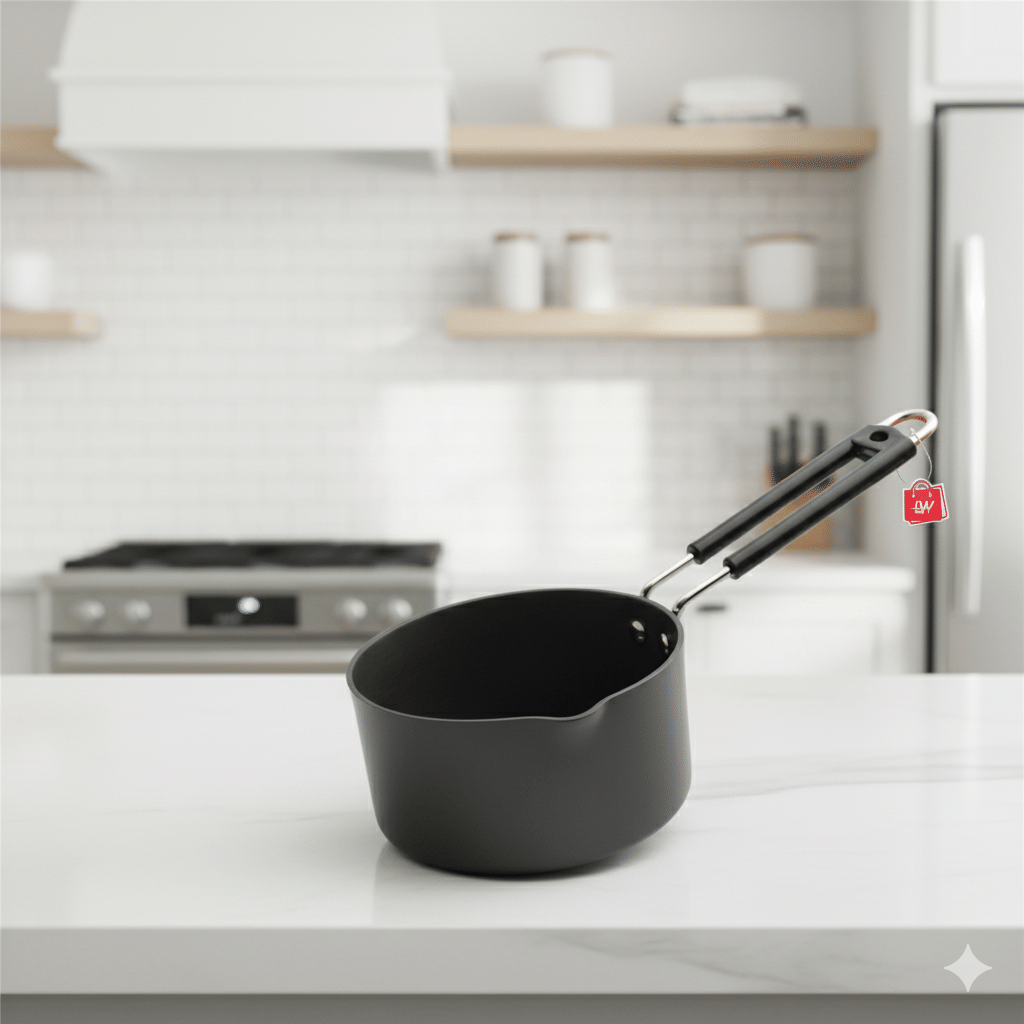 LAZYWINDOW Non-Stick Hard Anodised Sauce Pan Induction Bottom without Lid 15 cm Diameter 1.5 Ltr LAZYWINDOW Non-Stick Hard Anodised Sauce Pan Induction Bottom without Lid 15 cm Diameter 1.5 Ltr